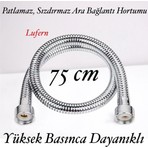Lufern 75 cm Kısa Tepe Ara Duş Hortumu Spiral Robot Ara Bağlantı Örgülü Dayanıklı Kopmaz Patlamaz Sızdırmaz