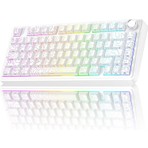 Aula F75 Mekanik Kablosuz Makrolu Klavye Oyun İçin RGB TKL Seiya Switch Desenli Beyaz