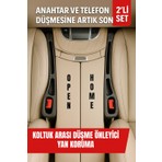 Toyfest Siyah Araba Koltuk Arası Düşme Önleyici Yan Koruma – Emniyet Kemeri Uyumlu 2’li Set Boşluk Doldurma