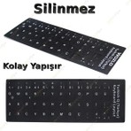 Derwell 1 Adet Türkçe Q Klavye Sticker Notebook Pc Uyumlu Klavye Etiketi Silinmez Yapışkanlı Türkçe Harfler