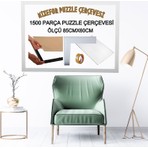mixefor 1500 Parça Puzzle Çerçevesi Renk Beyaz 85CM x 60CM