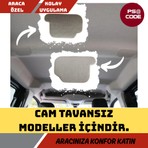 Psa CODE Rifter-Berlingo-Proace City-Doblo-Opel Cam Tavansız Ara Bölme Demiri Kapakları 2 Adet Kumaşı Kaplı