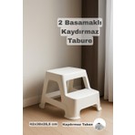 Funny Life 2 Basamaklı Luks Merdiven Tabure - Kaydırmaz Tabanlı Çok Amaçlı Basamaklı Tabure
