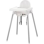 IKEA Antilop Beyaz Tepsili Kemerli Mama Sandalyesi 0 - 4 Yaş İçin Portatif Kullanım