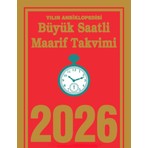 Saatli Maarif 2026 Büyük Boy Kırmızı Düz Duvar Takvimi 30x40 cm – Tek Parça, Ofis ve Ev Kullanımına Uygun