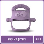 Mochi Diş Kaşıyıcı Lila Silikon Ergonomik Tutma Özelliği ile Bebek Gelişimine Destek Olur