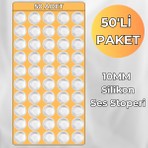 ALMITAL Yapışkanlı Silikon Ses Stoperi, 10 MM 50'li Paket