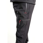 Outdo Siyah Premium Softshell Motorcu Pantolonu Kış Mevsimi İçin Dayanıklı Erkek Giyim