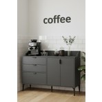 Sarmobi Harmony Maxi Modern 2 Çekmeceli 3 Kapaklı Suntalam Kahve Köşesi 128 cm Genişlik