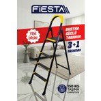 Fiesta Nova 3+1 Metal Basamaklı EXTRA GÜÇLÜ ÖZEL TASARIM Pratik Merdiven