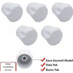 Yapı Kalite 5 Adet Geçmeli Radyatör Vanası Başlığı 5-6 mm Ayarlanabilir Beyaz Plastik