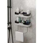 Çavdar Group Roza 2 Katlı Banyo Rafı Banyo Düzenleyicisi Havlu Tutacaklı Pratik Banyo Mutfak Duvar Rafı