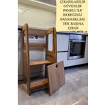 Alisyum Çift Taraflı Güvenlik Panelli Öğrenme Kulesi Bebek Öğrenme Kulesi Bebek Merdiveni