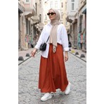 Beli Lastikli Rahat Kesim Etek 0227-07 Taba