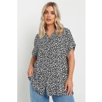 Stil Diva Büyük Beden Bol Kalıp Desenli Gömlek 303963