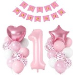 Çıtı Pıtı Store Pembe Renk İyiki Doğdun Yaş Balon Seti Eğlenceli Parti Malzemesi