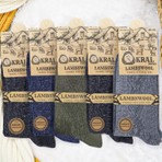 Kral Socks 5 Çift Erkek Termal Lambswool Yün Çorap