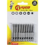 Rico Matkap Ucu Torx Bits Uç Seti 50 mm 10 Parça Dayanıklı Çelik Malzeme ile Profesyonel Kalite