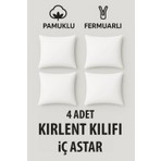 Suvay Pamuklu Fermuarlı Kırlent Kılıfı Iç Astar 4’lü Paket - 45X45 Kırlent Yastığı Iç Kılıfı Milt