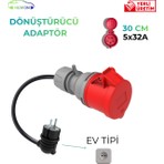Nuvion Nuvıon Elektrikli Araç Dönüştürücü ADAPTÖR5/32A PRIZ-1/16A Fiş (Boydan Uca 30 cm Kablo) Ev Prizinden Şarja