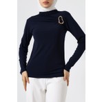 Sabr Sandy Yarım Balıkçı Yaka Tokalı Bluz – Modern & Şık Sandy Bluz