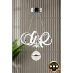 Luna Lighting Elda Model Krom Kaplama 3 Renk Metal Salon Mutfak Oturma Yatak Odası Modern LED Sarkıt Avize