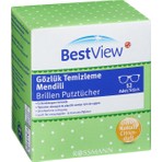 Best View Gözlük Temizleme Mendili Tek Kullanımlık 52 Adet Yansıtıcı Olmayan Camlar İçin
