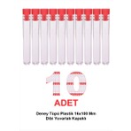 Atel-San Plastik Deney Tüpü 16x100 mm Dibi Yuvarlak Kapaklı 10 Adet Şeffaf Kullanım İçin