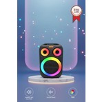 Torima Bluetooth Hoparlör Rgb Işıklı Mikrofonlu 12W Kablosuz Taşınabilir Hoparlör D81 Siyah