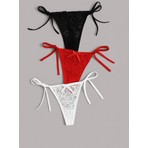 Beruflic Kadın 3'lü Dantelli Yandan Bağlamalı Seksi Tanga BC0054