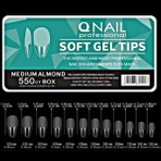 Qnail Professional Protez Tırnak Kapsül Soft Jel Tips 550’LI Medium Almond Yeni Sistem