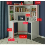 Köşe Çalışma Masası ve Kitaplık Seti: Ergonomik & Şık Beyaz Mdf Tasarım