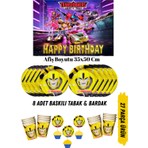 Happyloop Party Transformers Bumblebee Temalı Doğum Günü Tabak , Bardak , Afiş Seti