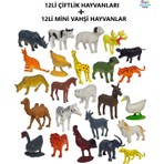 Brother Toys Çiftlik Hayvanları ve Vahşi Hayvanlar Serisi Toplam 24 Farklı Model Birlikte, 1paket Vahşi Hayvanlar, 1paket Çiftlik Hayvanları, 2li Set, Mini Boy, Minik Boyut, At İnek