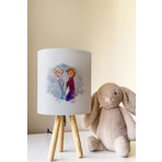 Talia Home Frozen Elsa & Anna Desenli Çocuk Odası Abajur Masa Lambası TLAB-306