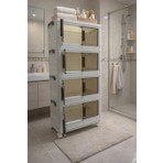 Hocafone Çok Amaçlı Kapaklı Plastik Dolap 4 Bölmeli Modern Tasarım 41 cm Genişlik