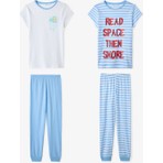 Penti Erkek Çocuk Mavi Çizgili Space Kısa Kollu 2'li Pijama Takımı