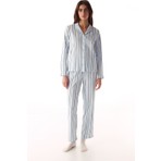Penti Gri Cool Çizgili Gömlek Uzun Kollu Pijama Takımı