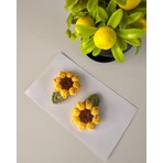 Livadesign7 Saç Tokası Özel Çiçek Tasarımı Handmade 2'li Çıt Çıt Toka Seti