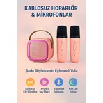 Mikrofonlu Bluetooth Karaoke Hoparlör Rgb LED Işık 5 Ses Efekti Taşınabilir Ses Bombası