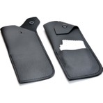 Optic Plus Çıtçıtlı Cepli Cep Boy Deri Gözlük Kılıfı