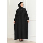 Oktayusta Collection Robalı Mevlana Kesim Günlük Siyah Ferace