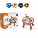 Globomart 4in1 Oyun Aktivite Masası Piyanolu Işıklı Sesli Müzikli - Su Kum ve Puzzle Yapı Blokları Etkinlik Oyun Masası, Çok Fonksiyonlu Erken Gelişim Oyuncak