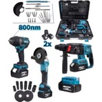 36V 4lü Dörtlü Matkap Seti 800 Tork Somun Sıkma Spiral Hilti Fiyatı