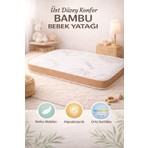 Royalyat Bamboo Bebek Yatak Bambo Bebek Yatak Ortopedik Çocuk Yatağı Anne Yanı Beşik Yatağı