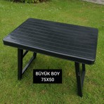 Enashop Piknik Masası Büyük Boy 75X50 Yükseklik 57CM Siyah