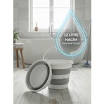 Calvera Pratik Katlanabilir Akordiyon Kova - 12 Litre Yer Kaplamayan Katlanır Su Kovası