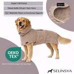 Selinsya Oeko-Tex %100 Pamuk Köpek Bornozu – Süper Emici Bukle Havlu Bademantel