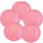 Pandoli Çin Feneri Asma Süs Pembe Renk 5 Adet 35 cm