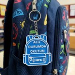 Nfc Akıllı Acil Durum Anahtarlığı Okul Çantası Süsü Erkek Çocuk Güvenlik Etiketi Mavi